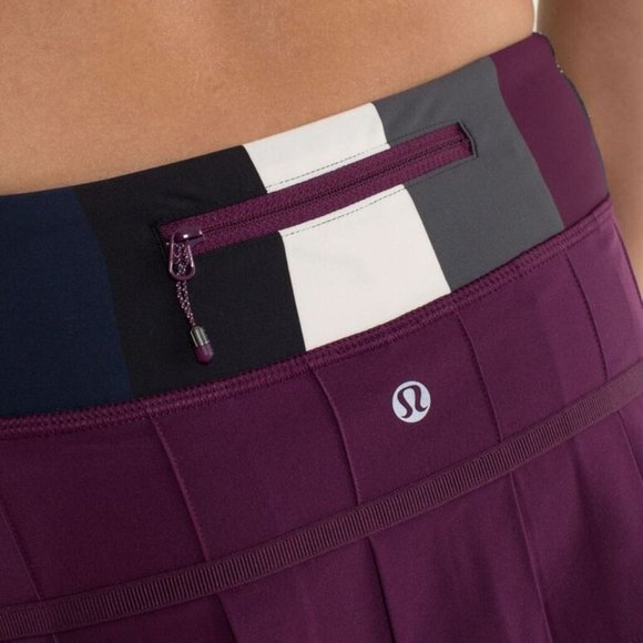 Lululemon Run Pace Setter Skirt Plum Women 10 Lined Pocket‎ Luxtreme Swift - Picture 14 of 15